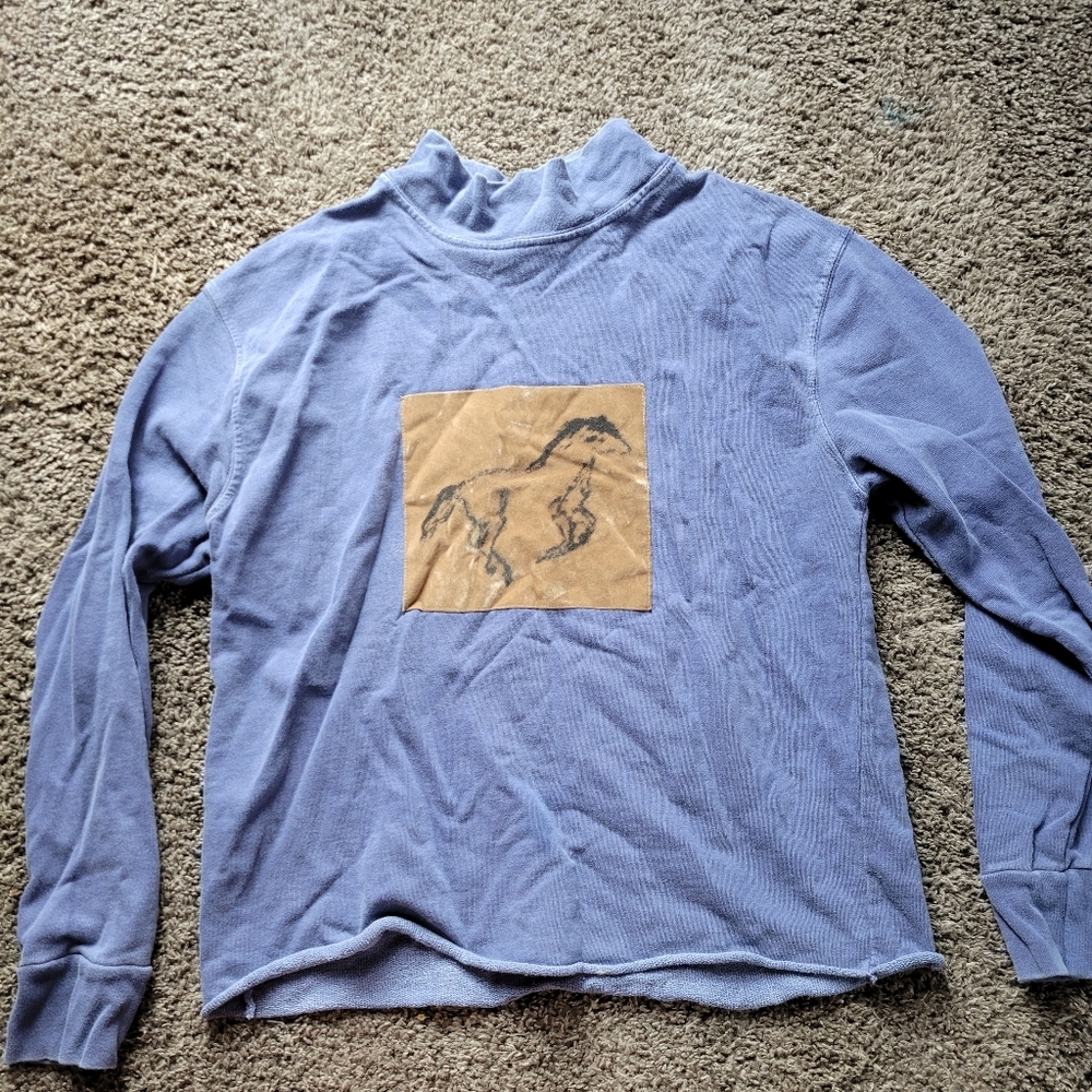 Rod’s Western Wear Crewneck Woman's Horse Design Blue Small